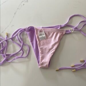 Lilac and Pink Gingham Bikini Bottom
